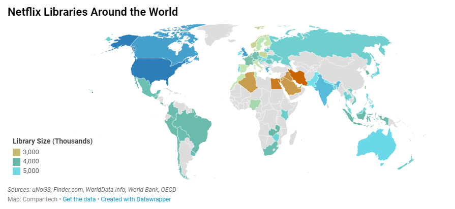 Netflix Libraries Around the World