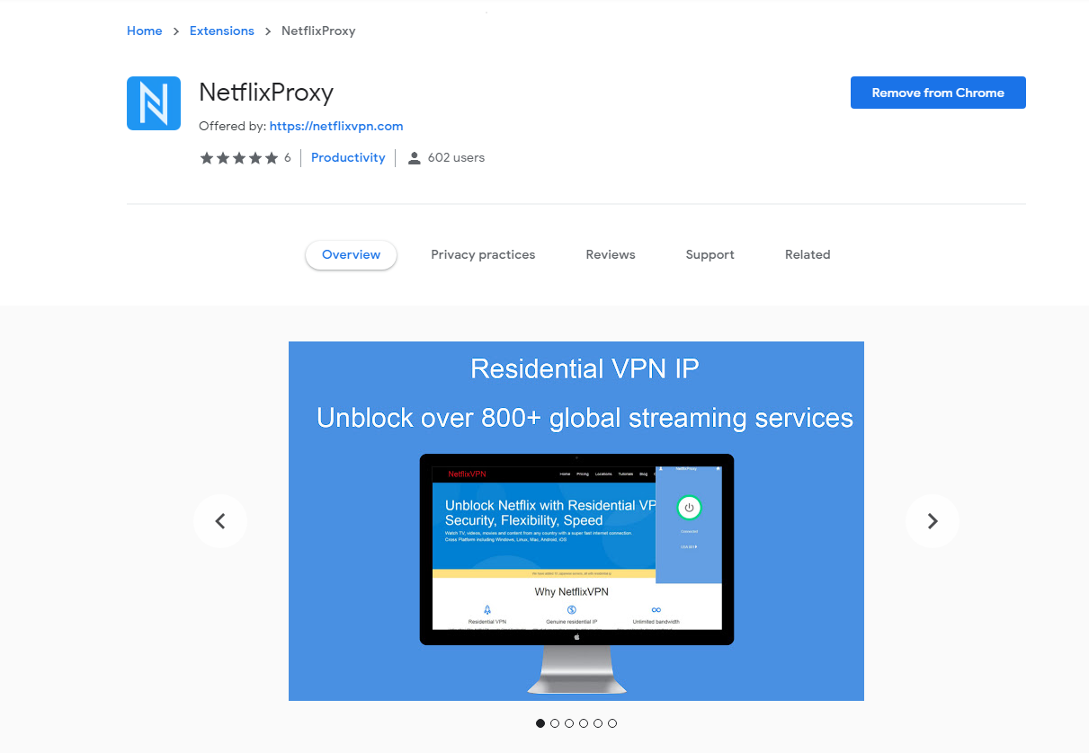 netflixvpn google chrome extension